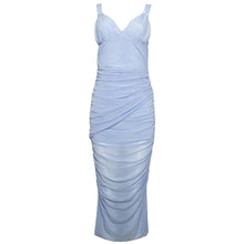 Load image into Gallery viewer, Strap V neck Sleeveless Backless Slim Fit Sheer Mesh Split Maxi Dress