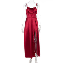 Load image into Gallery viewer, Bridesmaid Dress Long Maxi Dress Slimming Shoulder Hollow Out Cutout Slit Pleated Elegant Evening Dress