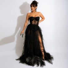 Load image into Gallery viewer, Sexy See-through Mesh Lace Chest-Wrapped Dress