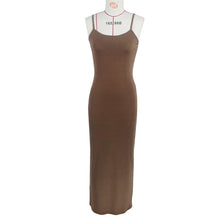 Load image into Gallery viewer, Summer Women Dress Solid Color Dress Comfort Casual Strap Dress