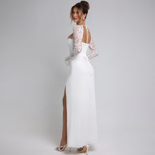 Load image into Gallery viewer, Autumn Women Wear Low Cut Self Tie Lace Slim Fit Slit Sexy Dress
