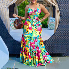 Load image into Gallery viewer, Summer Women Clothing Sexy Strap Dress Printed Sleeveless Backless Maxi Dress