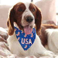 Load image into Gallery viewer, Patriotic USA Dog Bandana Reversible Independence Day Pet Scarf Collar Accessory