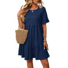 Load image into Gallery viewer, Spring Summer Women Clothing Loose Casual Short Sleeve Flowy Dress