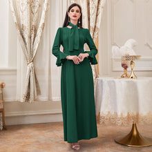 Load image into Gallery viewer, Women Clothing Autumn Elegant Solid Color High Waist Dress