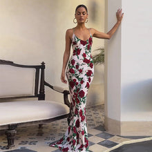 Load image into Gallery viewer, Spring Summer Sexy Dress Strap Backless Deep V Plunge Printed Sexy Slim Dress