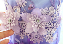 Load image into Gallery viewer, Luxury Purple Princess Dog Dress Floral Lace Tulle Wedding Gown for Small Dogs