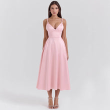 Load image into Gallery viewer, V neck Sexy Design Maxi Dress Court Dopamine Wear Strap Dress for Women