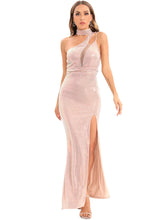 Load image into Gallery viewer, Sexy Backless Mesh Stitching Sequ Dress Dress Party Evening Dress