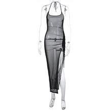 Load image into Gallery viewer, Women Clothing Summer Mesh Sexy See through Slit Slim Fitting Dress