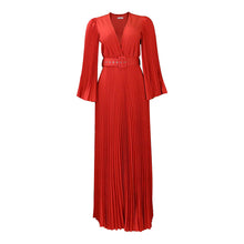 Load image into Gallery viewer, Women Clothing V neck Sexy Pleated Formal Swing Dress Maxi Dress