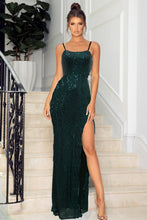 Load image into Gallery viewer, Women Sexy Sleeveless Split Sequined Slim Dress Cocktail Evening Dress