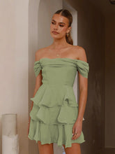 Load image into Gallery viewer, Summer Sexy Tube Top Backless Solid Color Tiered Dress