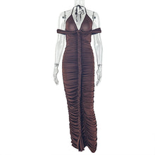 Load image into Gallery viewer, Women Wear Step Solid Color Hip Dress V neck Halter Wrapped Chest Maxi Dress