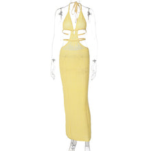 Load image into Gallery viewer, Sexy Pure Want to Hang Neck Wrapped Chest Hollow Out Stitching Lace up Dress for Women