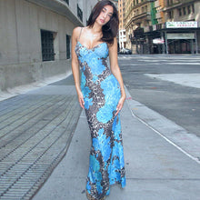 Load image into Gallery viewer, Fall Women Clothing Maxi Dress Street Elegant Slim Print Design Sling Dress Women