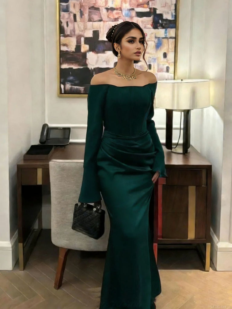 Women Clothing Tube Top Wedding Dress Toast Clothing Light Luxury Engagement Wedding Dinner after Slit Hemline at Hem