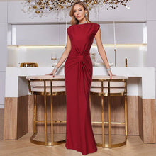 Load image into Gallery viewer, Women Clothing Winter Slim Pleated Solid Color Sleeveless Dress Women
