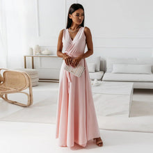 Load image into Gallery viewer, Women Clothing Tied V Neck Evening Party Maxi Dress Women