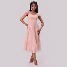 Load image into Gallery viewer, Women Clothing Flying Sleeves Pleating Layered Short Sleeve Large Swing Dress