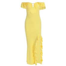 Load image into Gallery viewer, Summer Women Sexy off Shoulder Tube Top Hollow Out Cutout Slim Fit Slit Dress