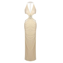 Load image into Gallery viewer, Summer Solid Color Street Hipster Deep V Plunge Halter Backless Slim Fit Dress