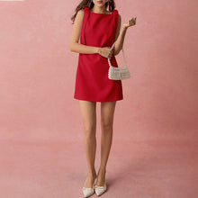 Load image into Gallery viewer, Red Sleeveless A line Dress for Women Summer Sweet Slim Party Short Dress
