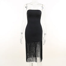 Load image into Gallery viewer, Dress Summer Tassel Sexy Tube Top Split Dress Women