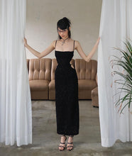 Load image into Gallery viewer, Sexy Suspenders Backless Thin Glittering Hollow Out Cutout Dress Summer Sexy High Grade Dress for Women