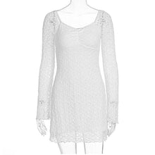 Load image into Gallery viewer, Women Clothing Autumn Winter Women Dress Sexy Square-Neck Lace Long Sleeve Slim Fit Sheath Dress Women