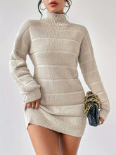 Load image into Gallery viewer, Autumn Winter Half Turtleneck Knitted Dress Women Clothing Fashionable Solid Color All Matching Sexy Hip Dress