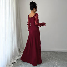 Load image into Gallery viewer, Elegant Dignified Hollow Out Cutout Long Sleeve Long Dress Women Clothing Autumn Winter