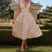 Load image into Gallery viewer, Women Clothing Elegant Backless Printing Sexy Suspenders Dress