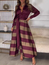 Load image into Gallery viewer, Autumn Women Long Elegant Lace Printing Stitching Dress Maxi Dress