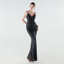 Load image into Gallery viewer, Heavy Industry Sequin Slim Deep Fishtail Evening Dress