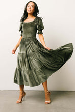 Load image into Gallery viewer, Spring Summer Gold Velvet Square Collar Ruffles High Waist Tight Office Dress