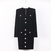 Load image into Gallery viewer, High Quality Knitted Fabric V neck Slim Fit Slimming Long Sleeves Dress