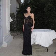 Load image into Gallery viewer, Spring Summer Women Mesh Sexy See through V neck Backless Slim Fit Sling Dress