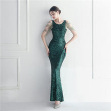 Load image into Gallery viewer, Craft Beaded Positioning Floral Sequin Star Wedding Prom Maxi Dress