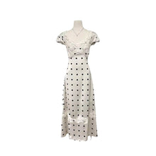 Load image into Gallery viewer, French Lace Stitching Satin Polka Dot Dress Niche Backless Birthday Formal Dress