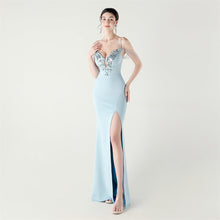 Load image into Gallery viewer, Bead Tube Applique Handmade Beaded Boning Corset Waist Trimming Lace up Satin Evening Dress Cocktail Social Slimming Slim Fit