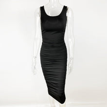 Load image into Gallery viewer, Summer Sexy Women Wear Solid Color Tight Backless Sleeveless Pleated Dress