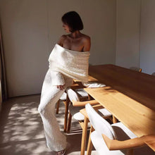 Load image into Gallery viewer, Beach Vacation Sexy Dress Knitted Hollow Out Cutout Out Off Neck Maxi Dress Blouse Summer Women's
