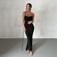 Load image into Gallery viewer, Women Sexy Dress Sexy Backless Pleated Dress Evening Dress Sleeveless Strap Dress for Women