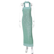 Load image into Gallery viewer, Sexy Tube Top Solid Color Slim Long Socialite Close-Fitting Sequ Dress Women