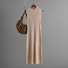 Load image into Gallery viewer, Solid Color Slim Fit Stretch Knitted Sleeveless Vest Summer All Matching Sheath Dress