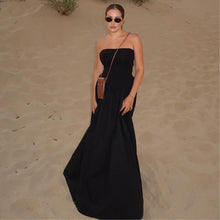 Load image into Gallery viewer, Sexy off Neck Street Loose Long Elegant Tube Top Solid Color Dress for Women