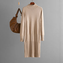 Load image into Gallery viewer, Thickened Knitting Dress Women Autumn Winter Mid Length over the Knee Match with Coat Sweater Inner Wear Bottoming