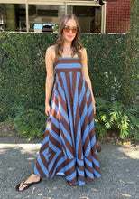 Load image into Gallery viewer, Summer Dress Striped Printed High Waist Big Swing French Cami Dress