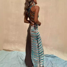Load image into Gallery viewer, Dress Positioning Printing Backless Lace Up Sexy Dress